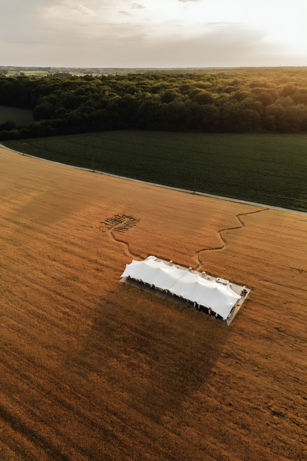 A Hand-Sown Path Led Guests to This Harvest Wedding in the Middle of a Golden Field